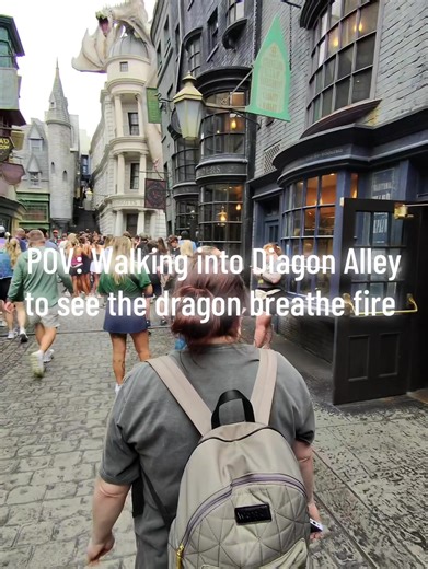 Watch til the end! POV from the Rayban Meta AI gen2 of walking into Diagon Alley and seeing the dragon! #harrypotter #diagonalley #universalstudios #fyp #raybanmeta @Universal Orlando Resort @raybanmeta