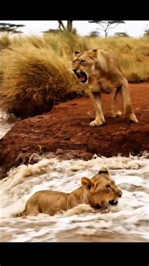 Eagle Saves Drowning Lion Cub — Unbelievable Rescue!