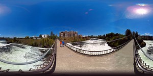 The Spokane Falls are beautiful year round! Taks a walk over the suspension bridges in Riverfront Park for a close up. | Visit Spokane