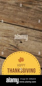 Animation of happy thanksgiving day over place setting on wooden background. Thanksgiving, american tradition and celebration concept digitally generated video Stock Video Footage - Alamy