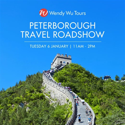 Wendy Wu Tours are coming to Peterborough. Join us at the Holiday Inn Peterborough West on Tuesday 6th January for inspiring destination talks, expert travel advice and exclusive event-only offers. Entry is free — but spaces are limited. Reserve your place today. | Wendy Wu Tours