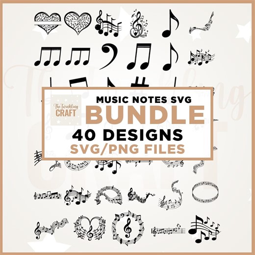 Music Notes Svg, Musical Notes Svg, Cricut, Png, Svg, Music Notes Clipart, Music Notes Png, Music Notes Bundle, Treble Clef, Bass, Quarter - Etsy