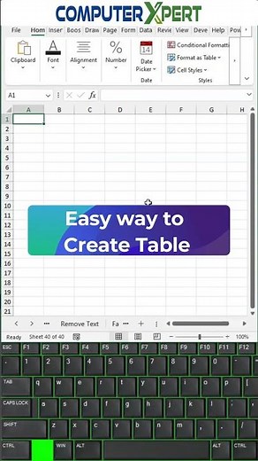 Easy way to Create Table in MS Excel MS Office Tips & Tricks #msexcel #tips #spreadsheets #tricks