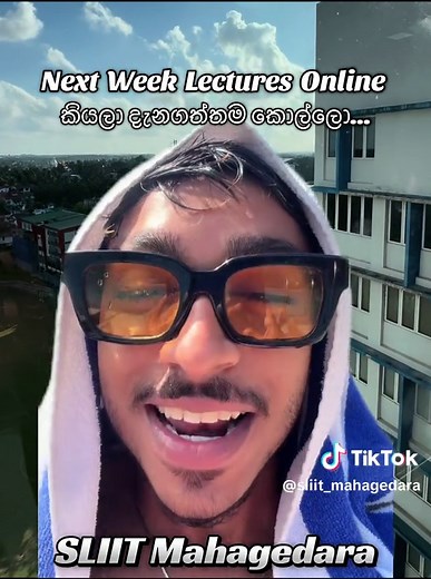 Next Week Lectures Online at SLIIT