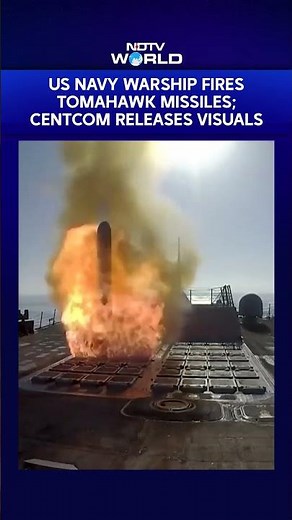 CENTCOM Releases Visuals Of USS Frank E. Petersen Jr. Launching Tomahawk Missiles