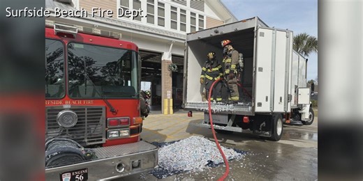 Truck on fire driven to Surfside Beach fire station for help