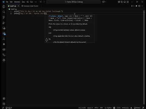 Day 1/365 – Python Hello World | Learning Python From Scratch