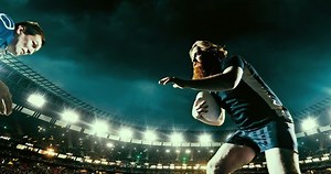 Rugby Professional Player Blocked Opposite Player Stock Footage Video (100% Royalty-free) 1039098992 | Shutterstock