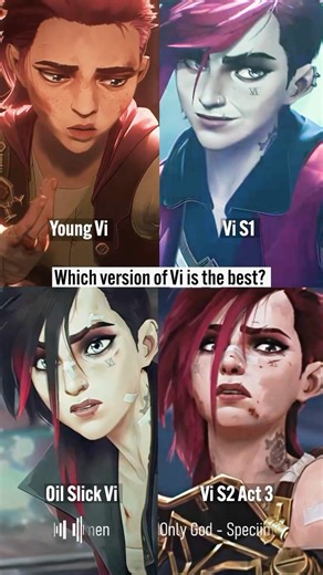 Same character, completely different energy. Which Vi is actually the best? ♥️#arcane #vi