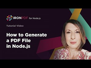 How to Generate a PDF File in Node.js | IronPDF