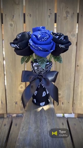 Blue & Black Bandana Roses: A Unique Design Tutorial