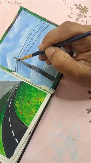 Easy sky painting / sky with bird painting/ Sky