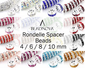 Rondelle Spacer Beads Silver Plated Color Crystal Rhinestone for Jewelry Making Connector 4mm 6mm 8mm 10mm 100pcs Bulk - Etsy