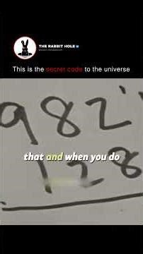 This is the secret code to the universe