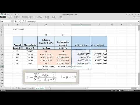 Calcular Módulo de Elasticidad con Curva Esfuerzo-Deformación | Mínimos Cuadrados en Excel