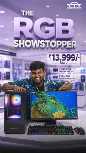 BLACK RGB FULL DESKTOP | INTEL i3 3rd GEN | 128GB SSD | 21.5" ACER MONITOR #trendingshorts #reels