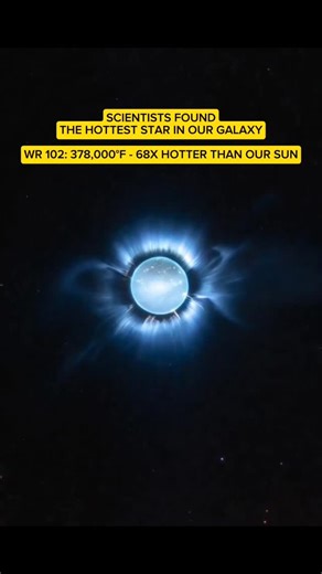 SpaceIntensity on Instagram: "Imagine a star so hot it makes our Sun feel like a campfire. 🔥 WR 102 burns at 378,000°F—that's 68 times hotter than the Sun's surface. This Wolf-Rayet star is in its final death throes, violently shedding its outer layers before going supernova. One of the rarest and most extreme objects in our galaxy. Follow for more cosmic records. #Space #Astronomy #Star #Science #NASA"