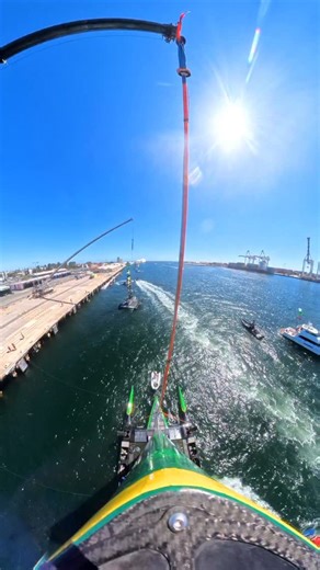 Timelapse of the Flying Roo being craned out of Fremantle Harbour 🏗️⛵️ | Bonds Flying Roos SailGP Team