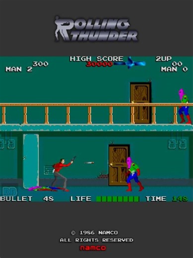 1986 ローリングサンダー / Rolling Thunder (1面) #Shorts #ローリングサンダー #RollingThunder #Namco