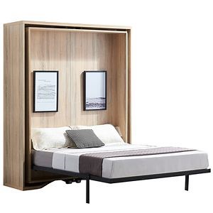 [Hot Item] Custom Rotating Wall Bed Swing Invisible Folding Bed Combination Multi Functional with Bookcase Wall Murphy Bed