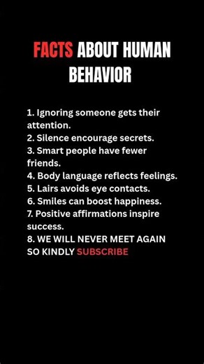 FACTS ABOUT HUMAN BEHAVIOR #amazingfacts #psychologyfacts #quotes #facts
