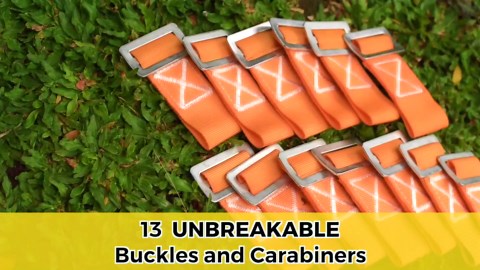 NINJACTIVE Ninja Obstacle Course for Kids with 3 Play Modes, 2 Slack Lines - 2x50’ Weatherproof Slackline Warrior Course with 11 Attachments Like Ladder, Arm Trainer, 360-degree Spinning Wheel