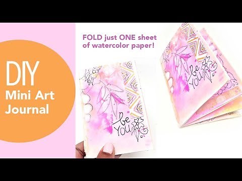 DIY Mini art journal tutorial, HOW TO MAKE A BOOK FROM ONE SHEET OF PAPER