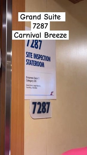 Grand Suite 7287 Carnival Breeze room tour