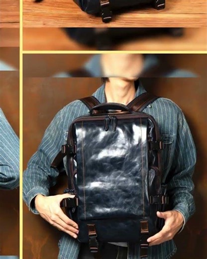 European Handcrafted Leather Backpack — Brown | KIMLUD