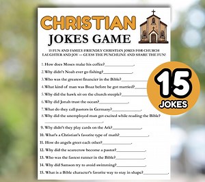 Christian Jokes Game, Fun Christian Trivia for Kids and Adults, Church Activity for Teens Sunday School Game, Bible Games Women's Ministy - Etsy