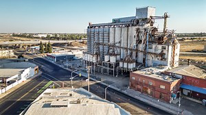 See drone video of the giant feed silos near downtown Fresno