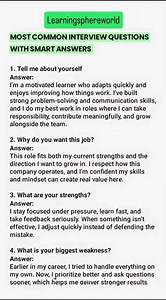 Most Common Interview Questions with Smart Answers in English | Interview Preparation Guide 💼✨