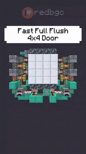 redbgc | Minecraft Redstone on Instagram: "The Best 4x4 Flush for your Survival World! Download For Free on Patreon.com/redbgc Layer by Layer Tutorial World. Resource Pack: RedRefinedRs #Minecraft #minecraftpe #redstone #minecraftmemes #mc #minecraftbedrock #minecraftbuilds #redbgc #redstonerspub"