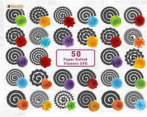 Rolled Flower Svg, Rolled Flower Template, Paper Flower, 3d Flower Svg, Rolled Paper Flowers, Cricut Flower Svg, Wedding Flower Svg, Digital - Etsy