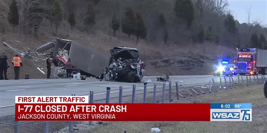 I-77 closed after crash in Jackson County, W.Va.