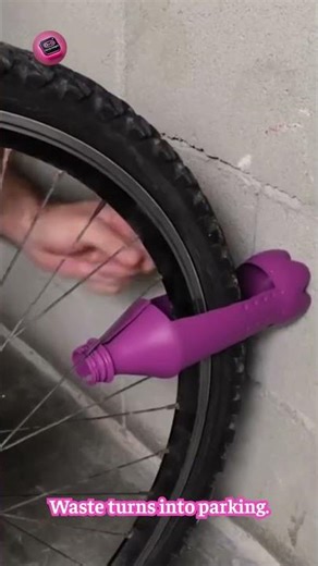 PLASTIC BOTTLE BIKE RACK — recycled design turns waste into smart parking #EcoInnovation