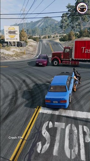 Realistic Highway Car Crashes🚗💥 #realisticcarcrashes #carcrashes #beamngdrive