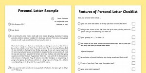 Personal Letter and Writing Checklist