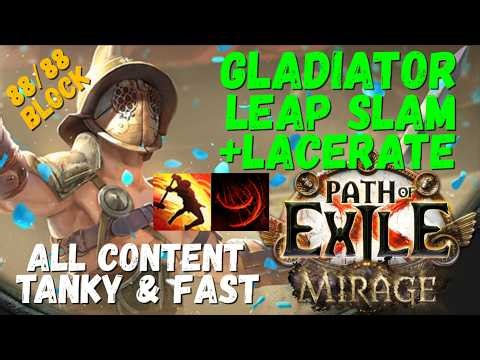 [POE 3.28] Gladiator Leap Slam + Lacerate Build, Tanky and Fast + Starter Version