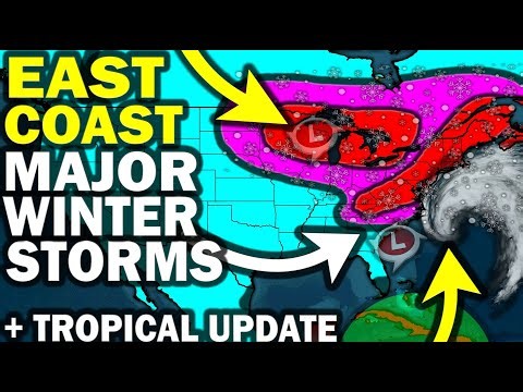 Major East Coast Snowstorm & Winter Storm Action, Polar Vortex Arctic Blast Surge! Tropical Update