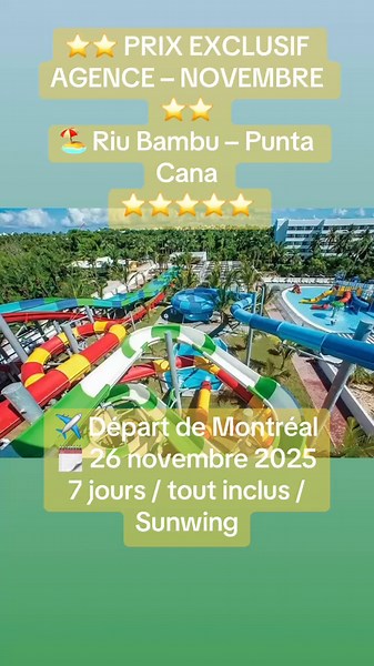 Séjour Tout Inclus au Riu Bambu – Punta Cana 2025