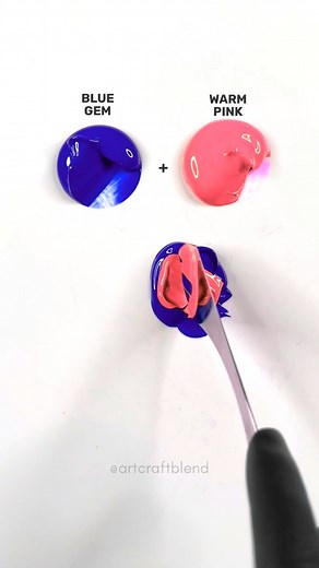Blue Gem and Rose Pink Blend Together! #colormixing #satisfying | Art Craft Blend