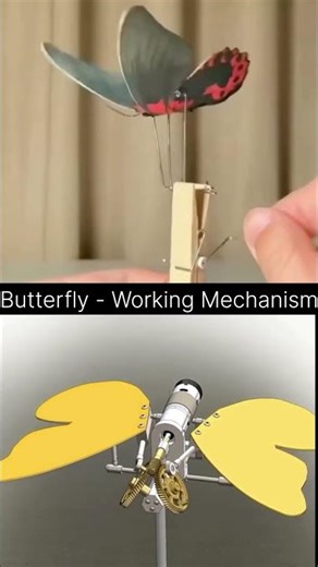 DIY Kinetic Art: Butterfly Working Mechanism #automobile #satisfying #engineering
