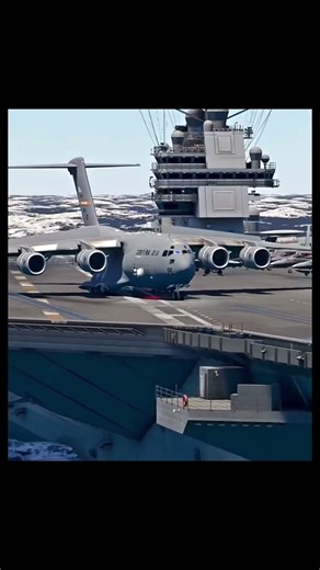 big airplane landing on carrier