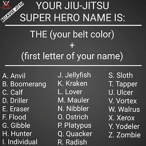 What's You Jiu-Jitsu Super Hero Name?? 💪🤙💪 #BJJ #Grappling #SuperHero North South Jiu-Jitsu Underwear | Because Jitsu
