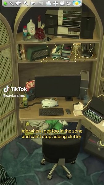 i’m not even done yet, i’d say this is about 60% cluttered lol #sims4 #sims4cc #sims4mods #simstok #speedbuild