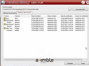Tuto SOLIDWORKS myCADtools - VersionHistory myCADtools, Récupérer historique des fichiers SOLIDWORKS