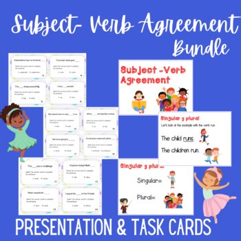 Subject-Verb Agreement Bundle | PowerPoint Presentation & Task Cards