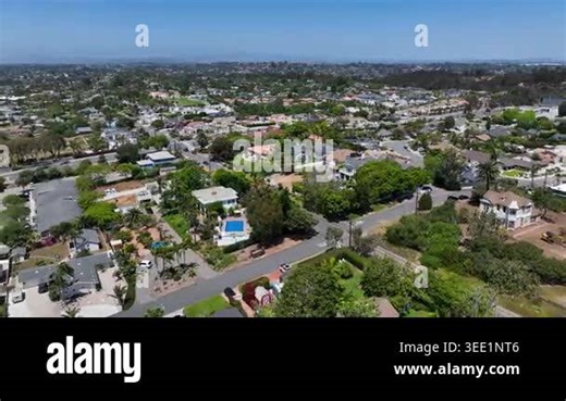 Aerial view of Carlsbad, beach city in the North County area of San Diego County, California, United States Stock Video Footage - Alamy