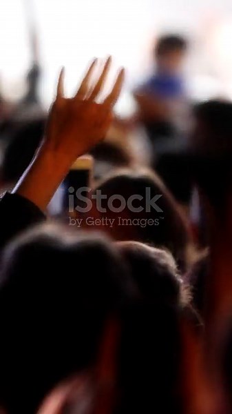 4k Concert Rock concert crowded LED Light Concert on the stage at...